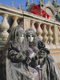 People Wearing Masked Carnival Costumes, Venice Carnival, Venice, Veneto, Italy