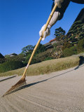 Raking Gravel Garden, Kanzeon Temple, Okinawa, Japan