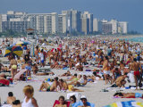 Crowded Beach, Miami Beach, Florida, USA