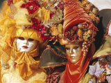 People Wearing Masked Carnival Costumes, Venice Carnival, Venice, Veneto, Italy