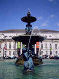 Buy Fountain and National Theatre D. Maria II, Place Rossio (Rossio Square), Lisbon, Portugal, Europe at AllPosters.com