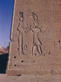 Ptolemy XVI Son of Julius Ceasar, with His Mother Cleopatra, in Presence of Deities, Dendera, Egypt