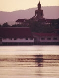 Buy Big Buddha at Koh Faan with Laem Maikaen Cape (Hills) in Background, Koh Samui (Ko Samui) Island at AllPosters.com