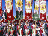 Buy Procession with Banners, Mardi Gras Carnival, Ati Atihan Festival, Island of Panay, Philippines at AllPosters.com