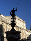 Ornate Facade of the City Hall Behind Statue, Plaza De San Francisco, Seville, Andalucia, Spain