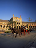 Buy Horse Drawn Carriage at Sunset, Palacio Espanol, Plaza Del Espana, Andalusia (Andalucia), Spain at AllPosters.com