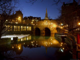 Buy Pulteney Bridge and River Avon at Night, Bath, Unesco World Heritage Site, Avon (Somerset), England at AllPosters.com