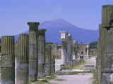 Mount Vesuvius Seen from the Ruins of Pompeii, Campania, Italy