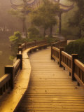 Footpath and Pavillon, West Lake, Hangzhou, Zhejiang Province, China, Asia