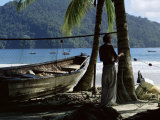 Fisherman, Maracas Bay, Northern Coast, Trinidad, West Indies, Central America