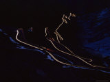 Stilfser Joch at Night, with Light Trails, Stilfserjoch, Alps, Italy, Europe