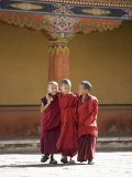 Young Buddhist Monks, Paro Dzong, Paro, Bhutan, Asia