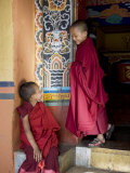 Young Buddhist Monks, Paro Dzong, Paro, Bhutan, Asia