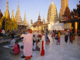Buy Buddhist Worshippers at the Shwedagon Paya (Shwe Dagon Pagoda), Yangon (Rangoon), Myanmar (Burma) at AllPosters.com