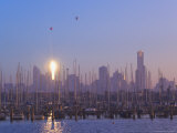 Buy St. Kilda Harbour and Melbourne Skyline, Melbourne, Victoria, Australia, Pacific at AllPosters.com