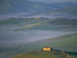 Misty Landscape Around Pienza, Province of Siena, Tuscany, Italy, Europe