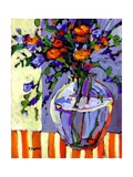 Buy Flowers on a Striped Tablecloth at AllPosters.com