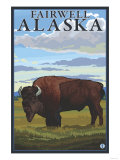 Buy Bison Scene, Fairwell, Alaska at AllPosters.com