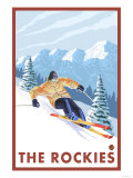 Buy Downhhill Snow Skier, The Rockies at AllPosters.com