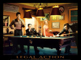 Legal Action: Presley, Monroe, Bogart und Dean beim Billard Kunstdruck