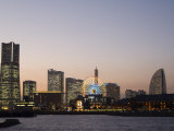 Landmark Tower and Big Wheel at Night, Minato Mirai, Yokohama, Japan, Asia