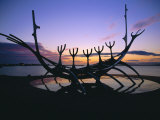 Seaside Monument at Sunset, Reykjavik, Iceland