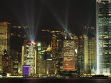 Hong Kong Island Central Skyline at Night from Tsim Sha Tsui, Hong Kong, China, Asia