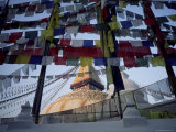 Bodnath (Bodhnath) (Boudhanath) Stupa with Buddhist Prayer Flags, Kathmandu, Nepal, Asia
