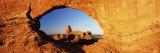 Turret Arch Through North Window at Sunrise, Arches National Park, Moab, Utah, USA