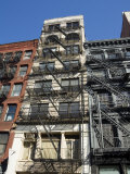 Fire Escapes on the Outside of Buildings in Spring Street, Soho, Manhattan, New York, USA