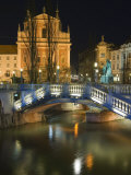 Tromstovje Triple Bridge Over the River Ljubljanica, Slovenia, Eastern Europe