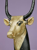 Gilded and Stuccoed Wooden Head of the Sacred Cow, Thebes, Egypt