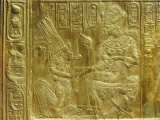 Gilt Shrine Showing the King Pouring Perfumed Liquid into the Queen's Hand, Thebes, Egypt