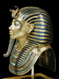 Tutankhamun's Funeral Mask in Solid Gold Inlaid with Semi-Precious Stones, Thebes, Egypt
