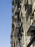 Fire Escapes on the Outside of Buildings in Spring Street, Soho, Manhattan, New York, USA