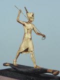 Gilt Wood Statuette of Tutankhamun on a Boat with a Harpoon, Thebes, Egypt