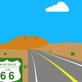 Buy Illustration of Route 66 and Sign, Nevada, United States of America at AllPosters.com