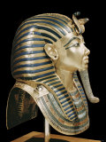 Tutankhamun's Funeral Mask in Solid Gold Inlaid with Semi-Precious Stones, Thebes, Egypt