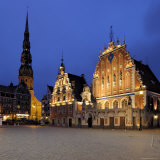 Buy House of the Blackheads at Night, Ratslaukums (Town Hall Square), Riga, Latvia, Baltic States at AllPosters.com
