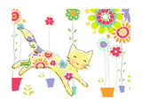 Miss Kitty Enjoys Flowers