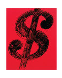 Dollar Sign, c.1981 (black on red) Art Print