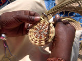 African American Woman Basket Weaves on Market Street in Charleston, South Carolina