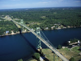 Aerial View of the Thousand Island Bridge and the Saint Lawrence River in New York