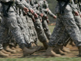 Army Rangers Marching in Formation with Blur