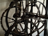 Close View of the Large Gears of an Old Clock, Venice, Italy