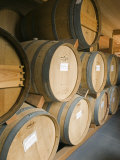 French Oak Barrels of Wine at Midnight Cellars Winery in Paso Robles, California