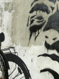 Graffiti on Wall with Bicycle, Copenhagen, Denmark