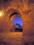 East Gate of the Crusader Fortress at Sunset in Ceasarea, Israel