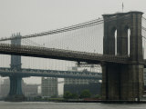 Brooklyn Bridge and Manhattan Bridge as Seen from South Street Seaport, New York, New York