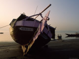 Beached Fishing Boat at Twilight